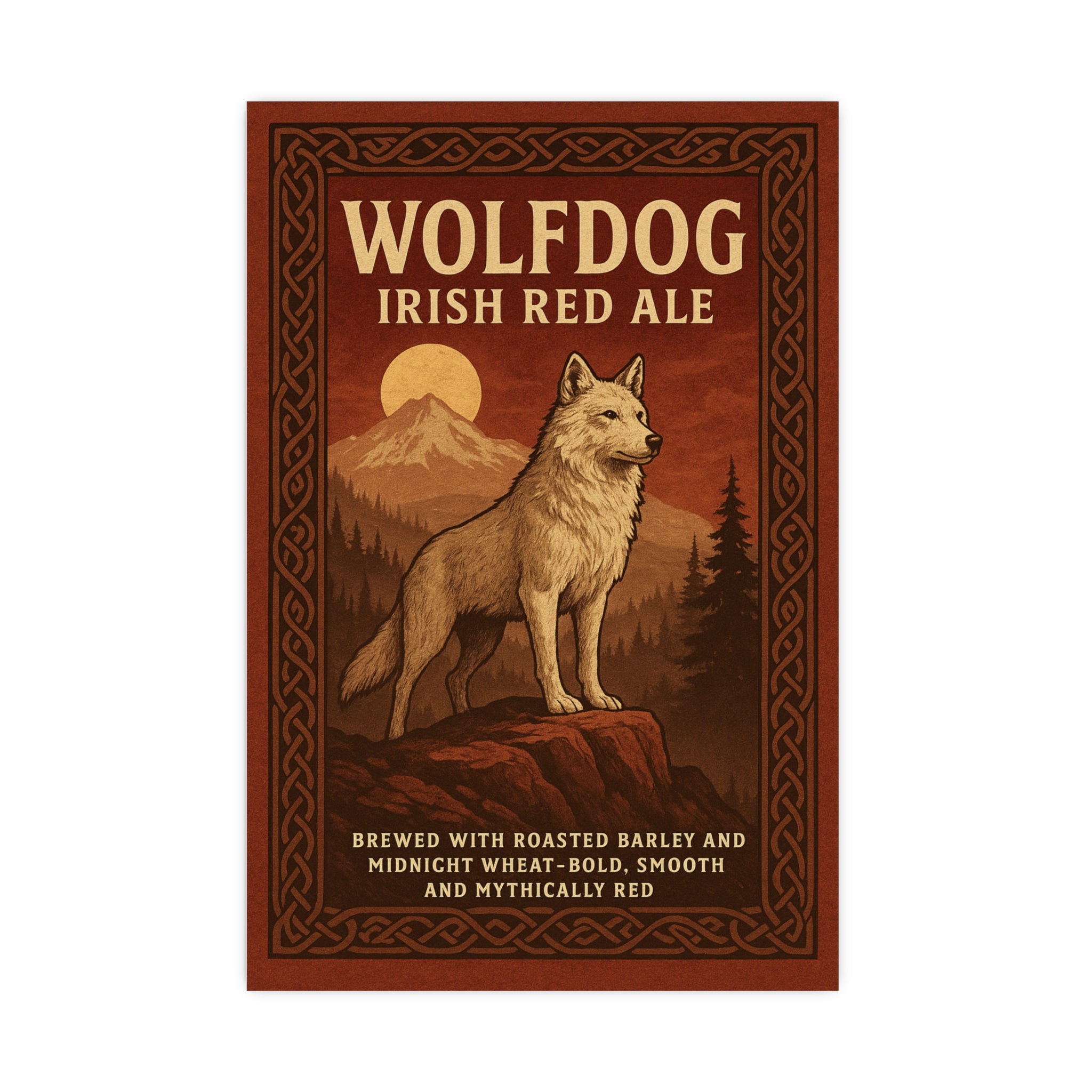 Vintage Wolfdog Ale Poster, Rustic Wall Art, Dog Lover Decor, Beer Gift, Home Bar Decor, Cabin Wall Art, Adventure Vibes