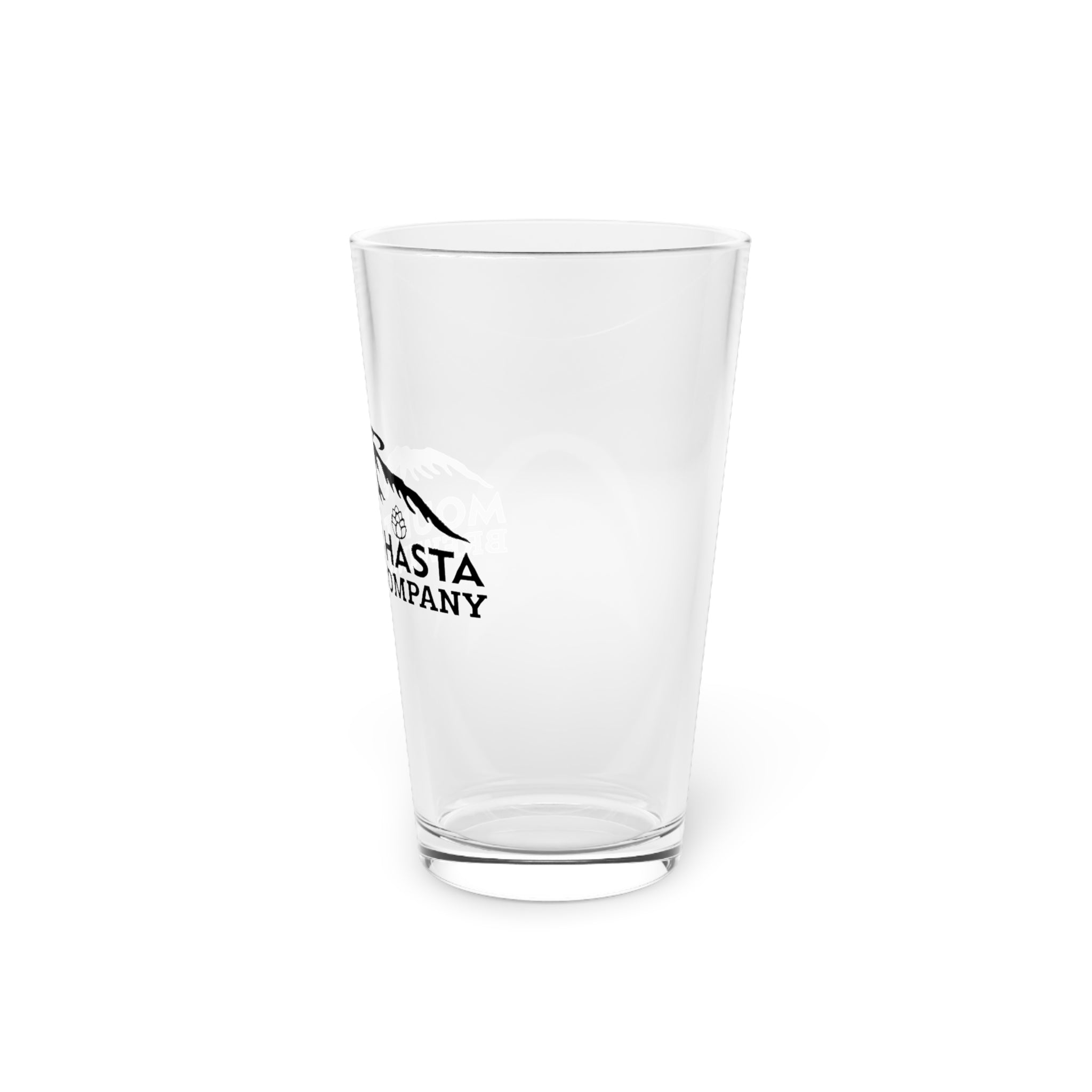 Craft Beer Pint Glass, Custom Drinking Glass, Mount Shasta Brewing, Gift for Beer Lovers, Unique Barware, Birthday Gift