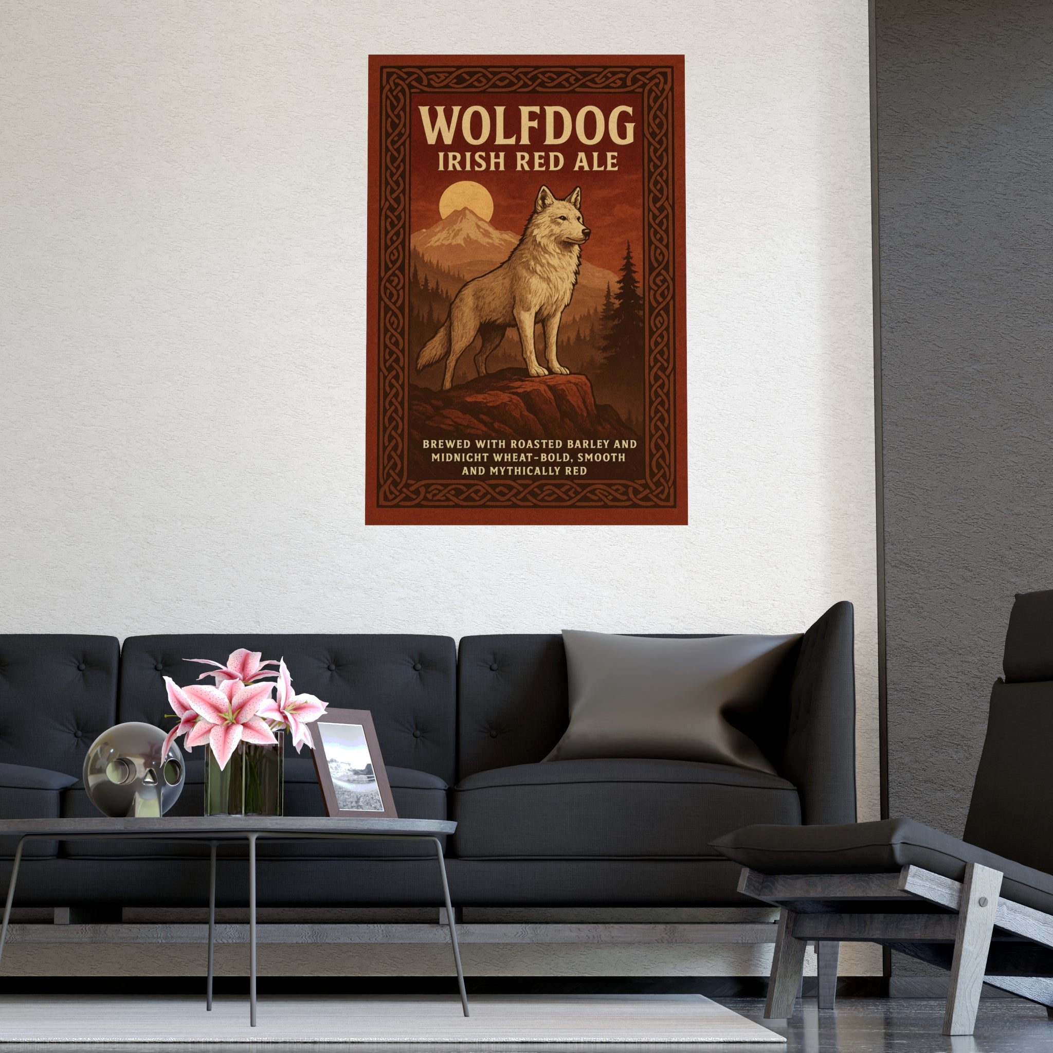 Vintage Wolfdog Ale Poster, Rustic Wall Art, Dog Lover Decor, Beer Gift, Home Bar Decor, Cabin Wall Art, Adventure Vibes