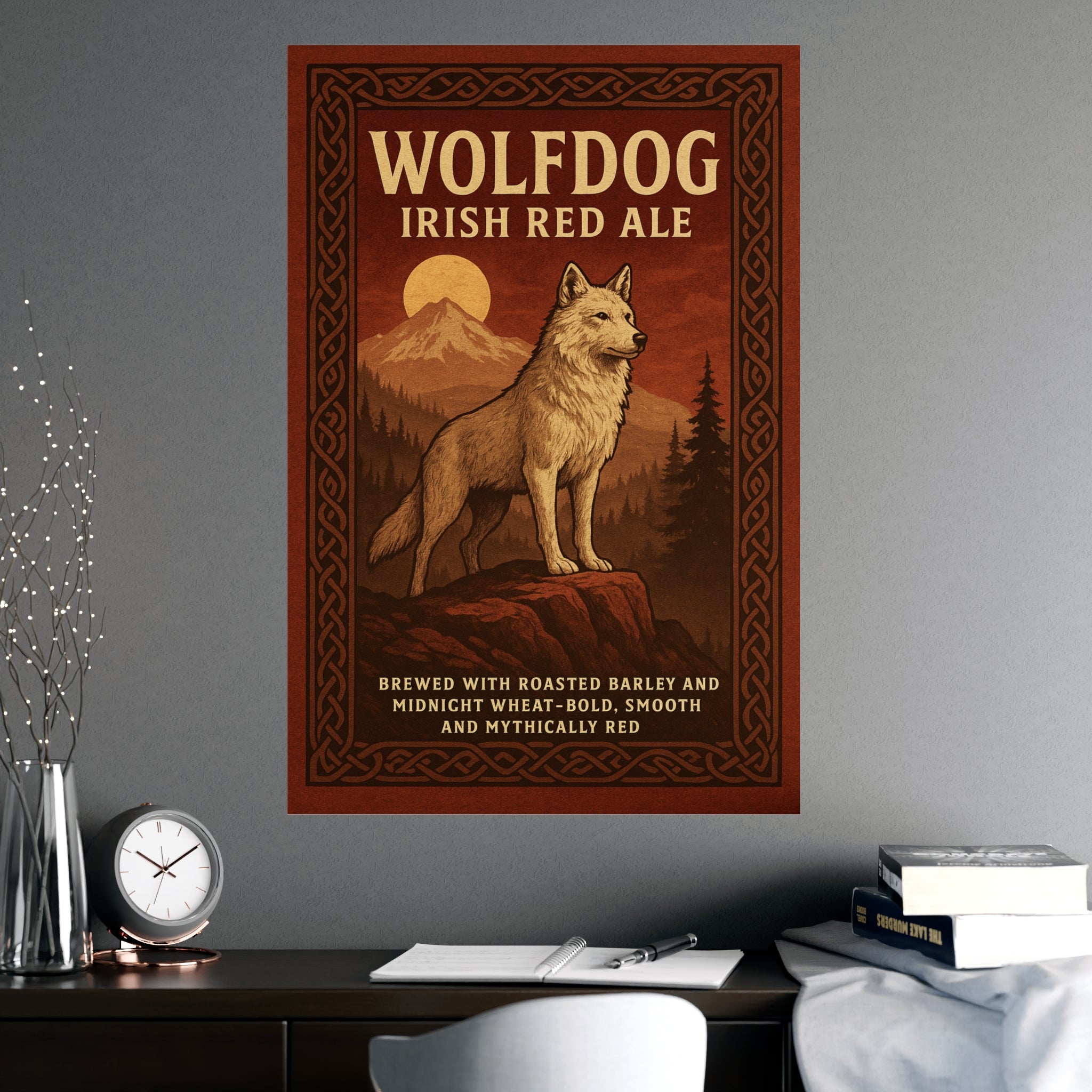 Vintage Wolfdog Ale Poster, Rustic Wall Art, Dog Lover Decor, Beer Gift, Home Bar Decor, Cabin Wall Art, Adventure Vibes
