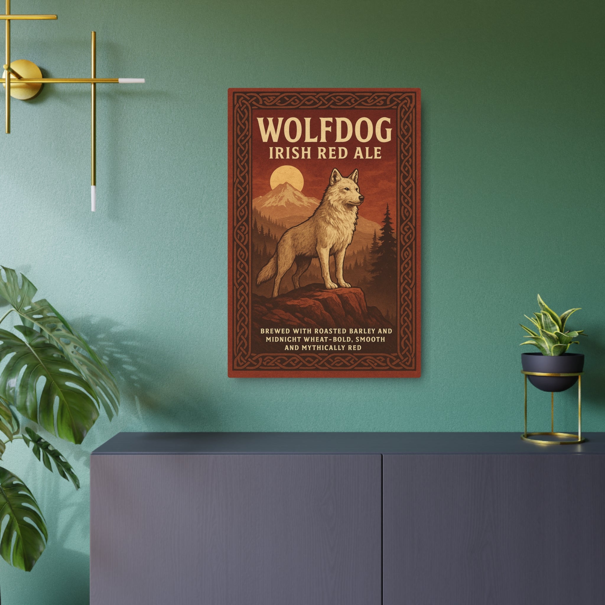 Rustic Wolfdog Metal Art Sign