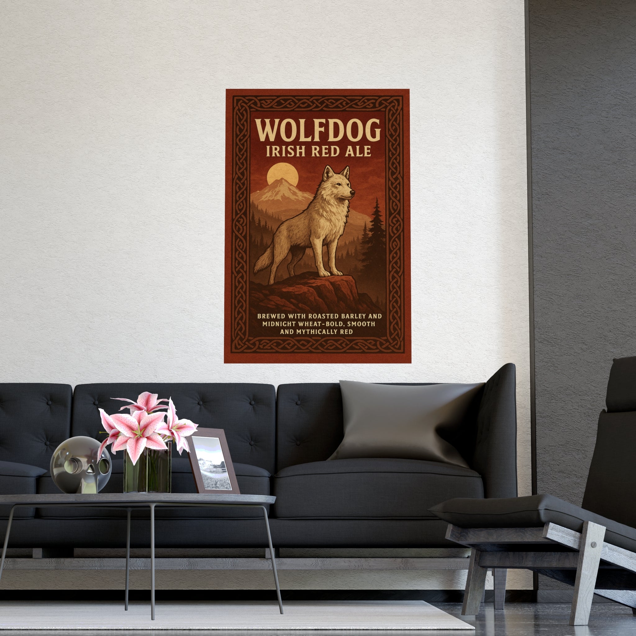 Vintage Wolfdog Ale Poster, Rustic Wall Art, Dog Lover Decor, Beer Gift, Home Bar Decor, Cabin Wall Art, Adventure Vibes