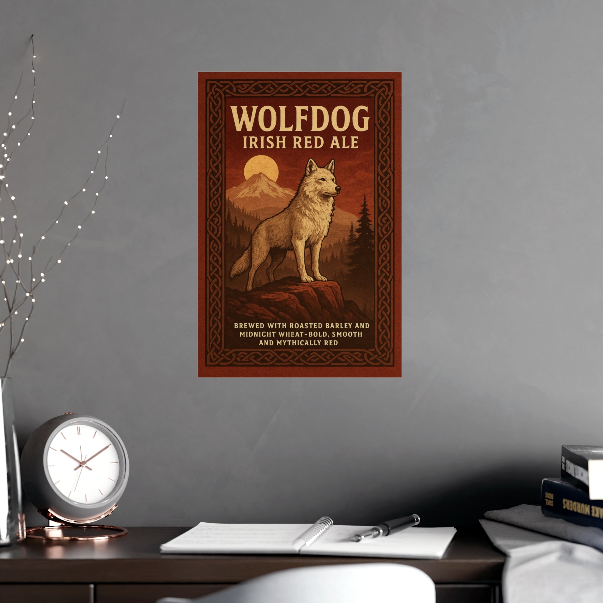 Vintage Wolfdog Ale Poster, Rustic Wall Art, Dog Lover Decor, Beer Gift, Home Bar Decor, Cabin Wall Art, Adventure Vibes