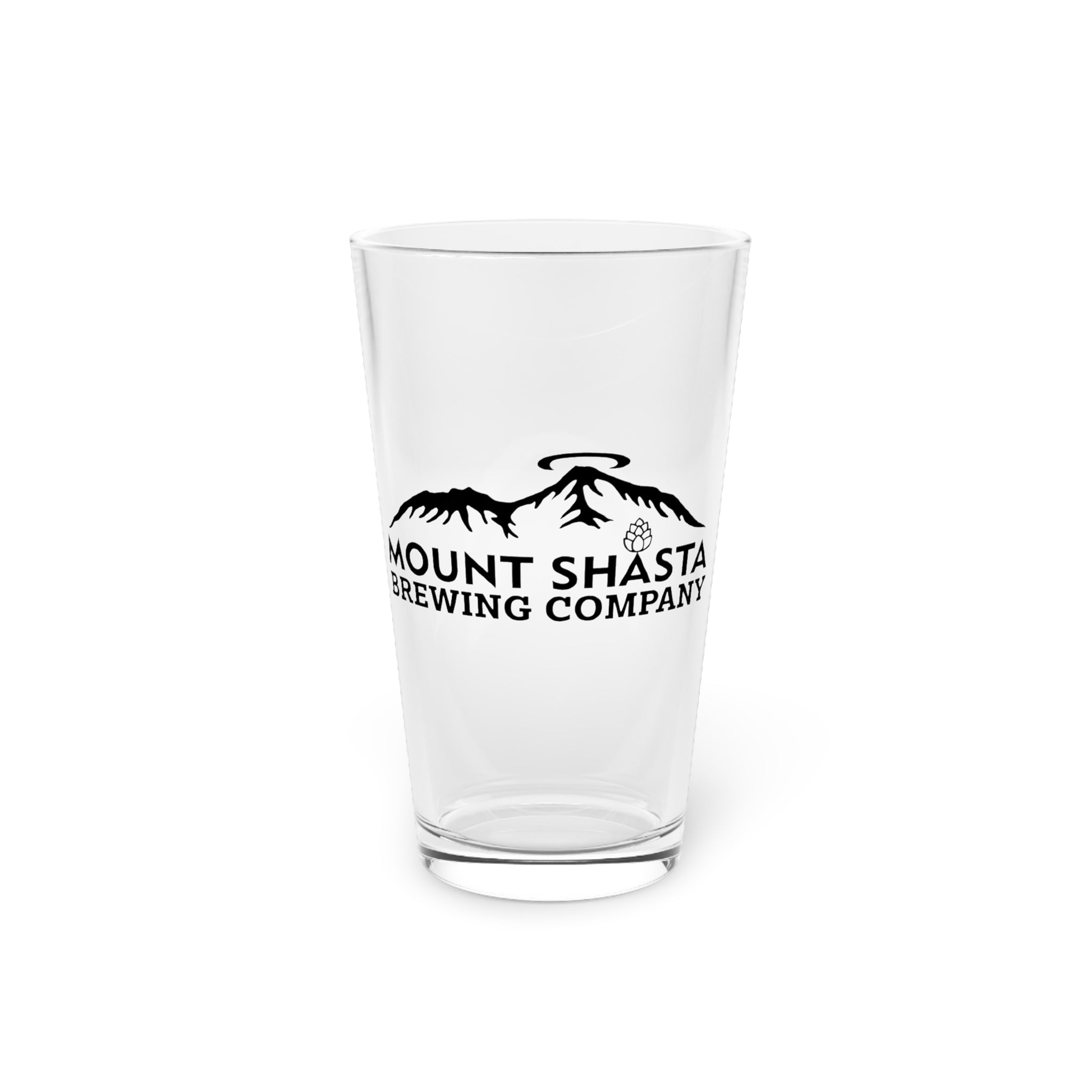 Craft Beer Pint Glass, Custom Drinking Glass, Mount Shasta Brewing, Gift for Beer Lovers, Unique Barware, Birthday Gift