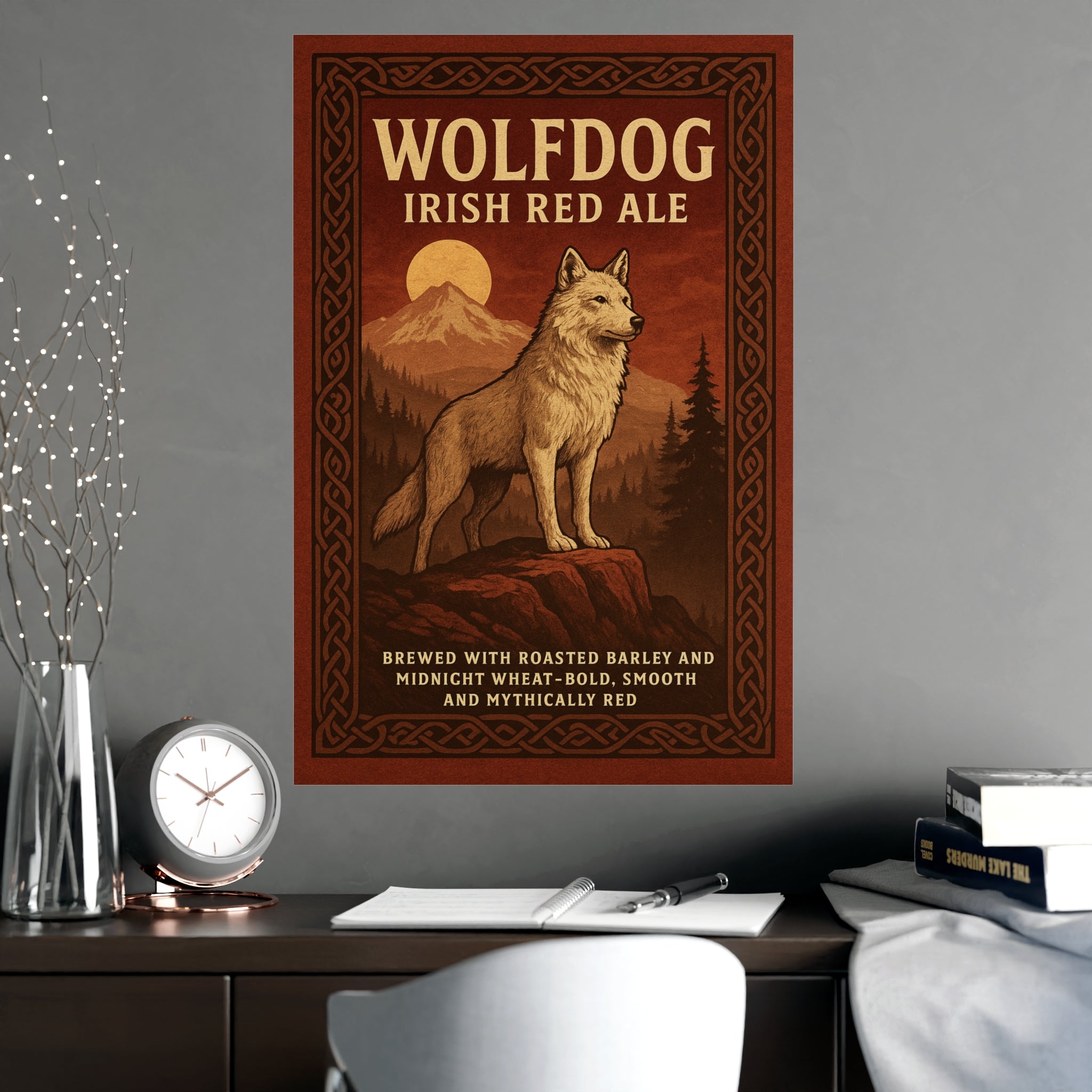 Vintage Wolfdog Ale Poster, Rustic Wall Art, Dog Lover Decor, Beer Gift, Home Bar Decor, Cabin Wall Art, Adventure Vibes